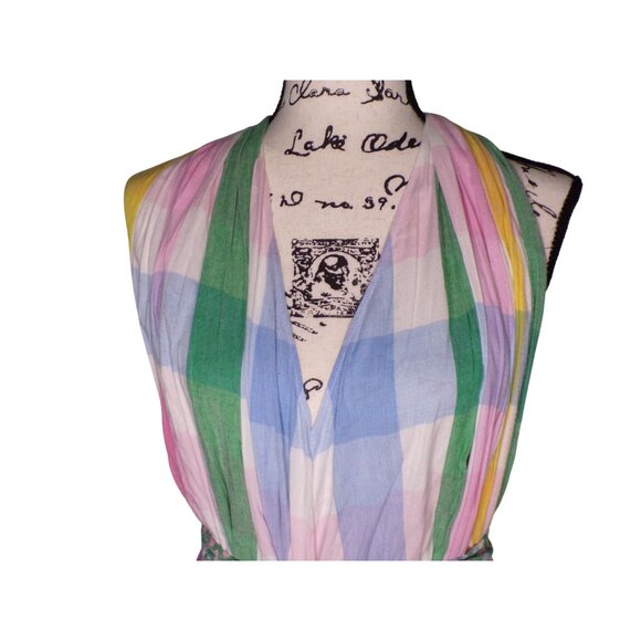 🆕 Mille Marilyn Plaid Halter Neck Full Skirt Midi Dress Cotton X-Small - Picture 7 of 14